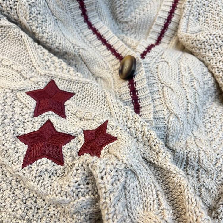 preppy aesthetic star cardigan